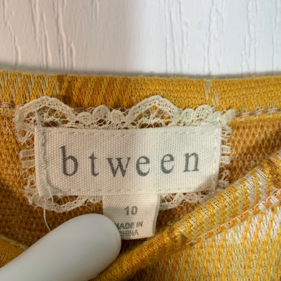 btween Yellow Plaid Casual Dress Poly Size 10 - Picture 2 of 7